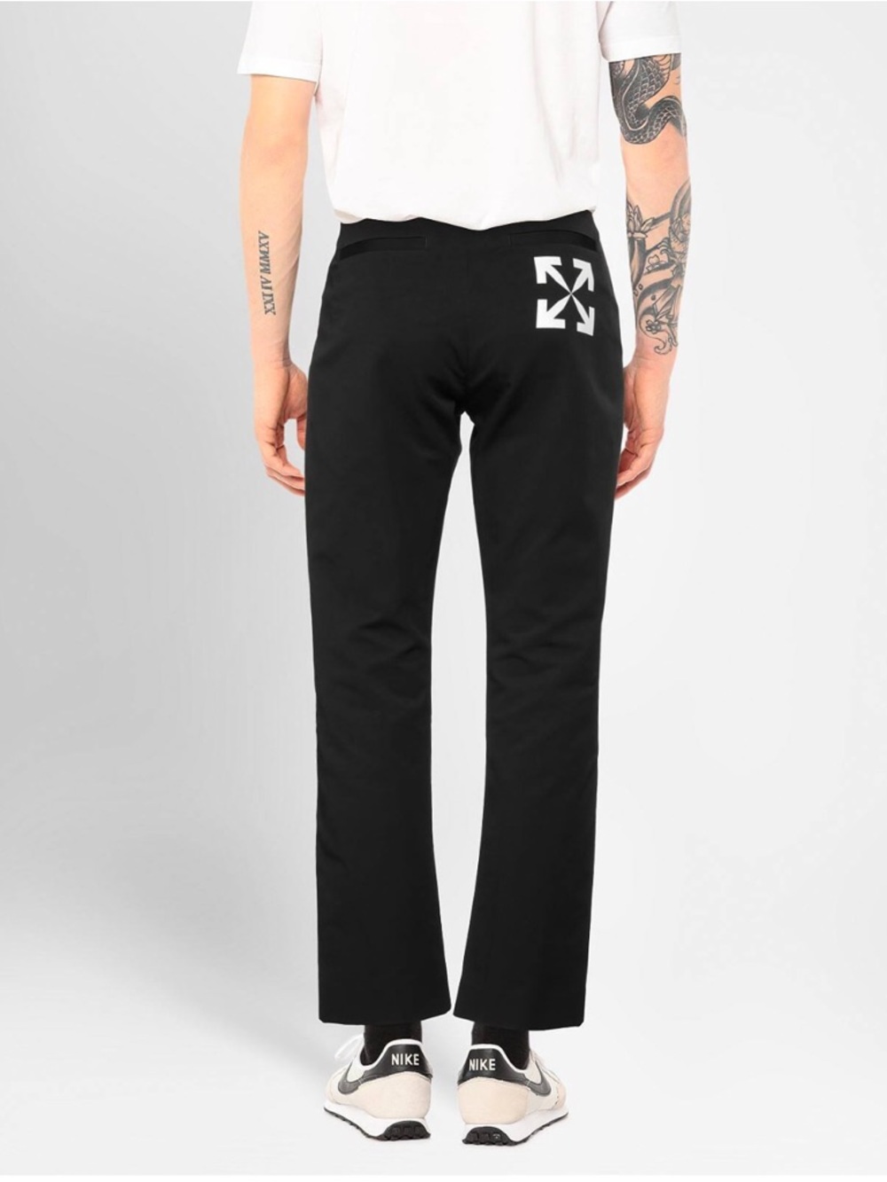 Off-White Black Straight-Leg Jeans with White Arrow Motif